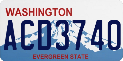 WA license plate ACD3740