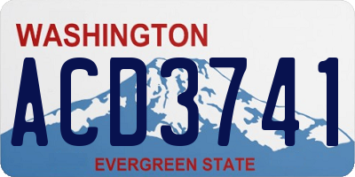 WA license plate ACD3741