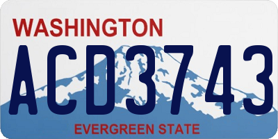 WA license plate ACD3743
