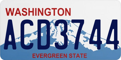 WA license plate ACD3744