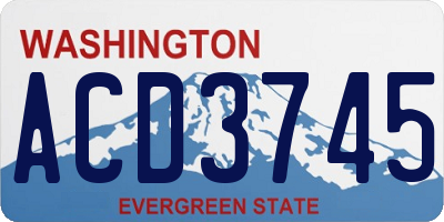 WA license plate ACD3745
