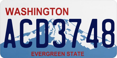 WA license plate ACD3748
