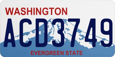 WA license plate ACD3749