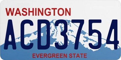 WA license plate ACD3754
