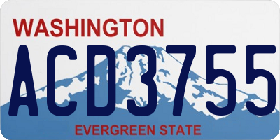 WA license plate ACD3755