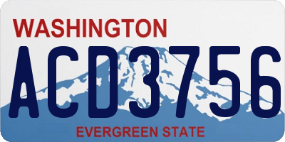 WA license plate ACD3756