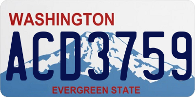 WA license plate ACD3759