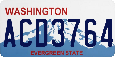 WA license plate ACD3764