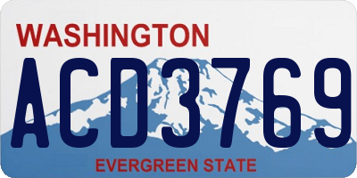 WA license plate ACD3769