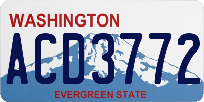 WA license plate ACD3772