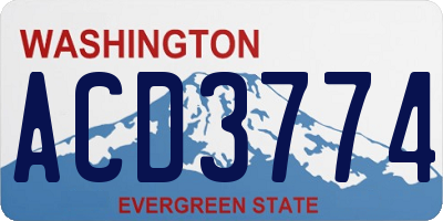 WA license plate ACD3774