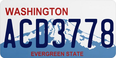 WA license plate ACD3778