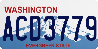WA license plate ACD3779