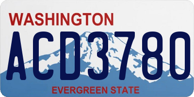 WA license plate ACD3780