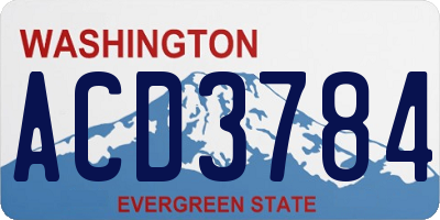 WA license plate ACD3784