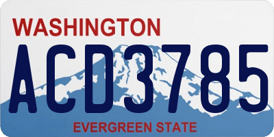 WA license plate ACD3785