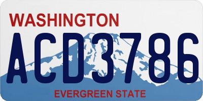 WA license plate ACD3786