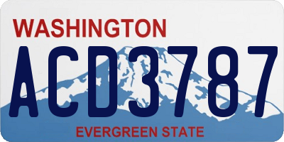 WA license plate ACD3787