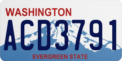 WA license plate ACD3791