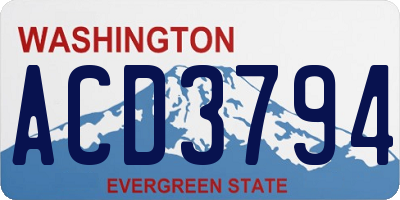 WA license plate ACD3794