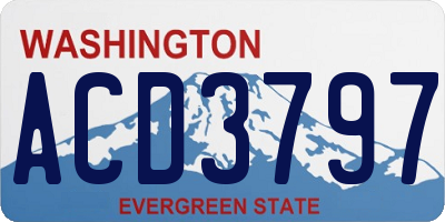 WA license plate ACD3797