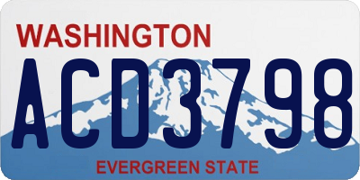 WA license plate ACD3798