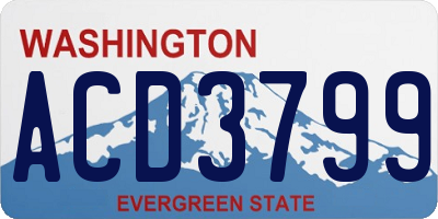 WA license plate ACD3799