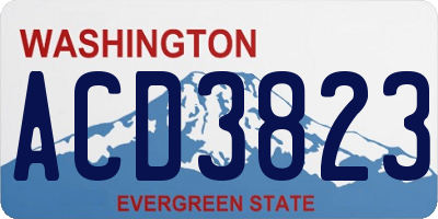 WA license plate ACD3823
