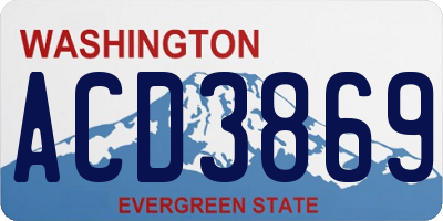 WA license plate ACD3869