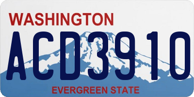 WA license plate ACD3910
