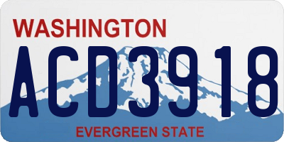 WA license plate ACD3918