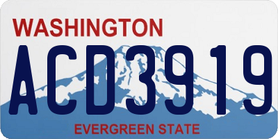 WA license plate ACD3919