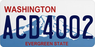 WA license plate ACD4002