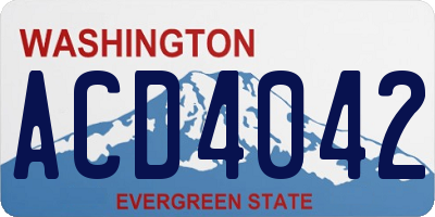 WA license plate ACD4042