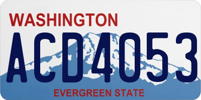 WA license plate ACD4053