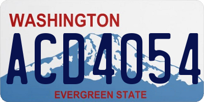 WA license plate ACD4054
