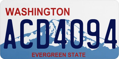 WA license plate ACD4094