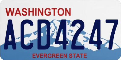 WA license plate ACD4247