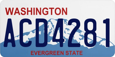 WA license plate ACD4281