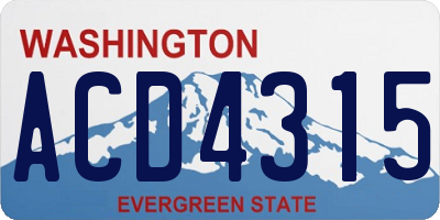 WA license plate ACD4315