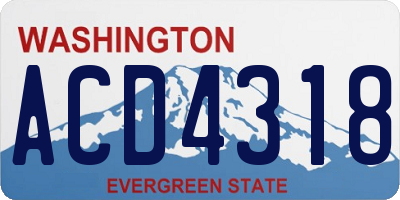 WA license plate ACD4318