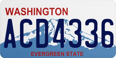 WA license plate ACD4336