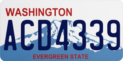 WA license plate ACD4339