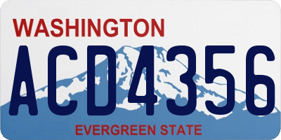WA license plate ACD4356