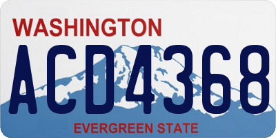 WA license plate ACD4368