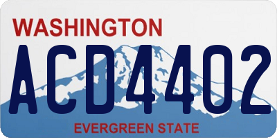 WA license plate ACD4402