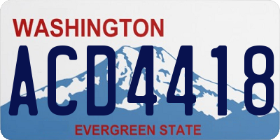 WA license plate ACD4418