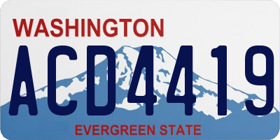 WA license plate ACD4419