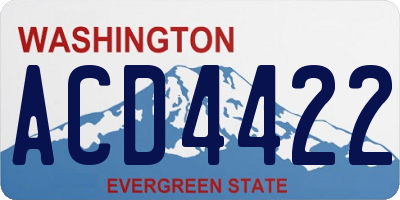 WA license plate ACD4422
