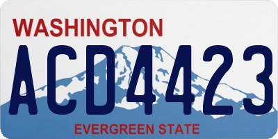 WA license plate ACD4423